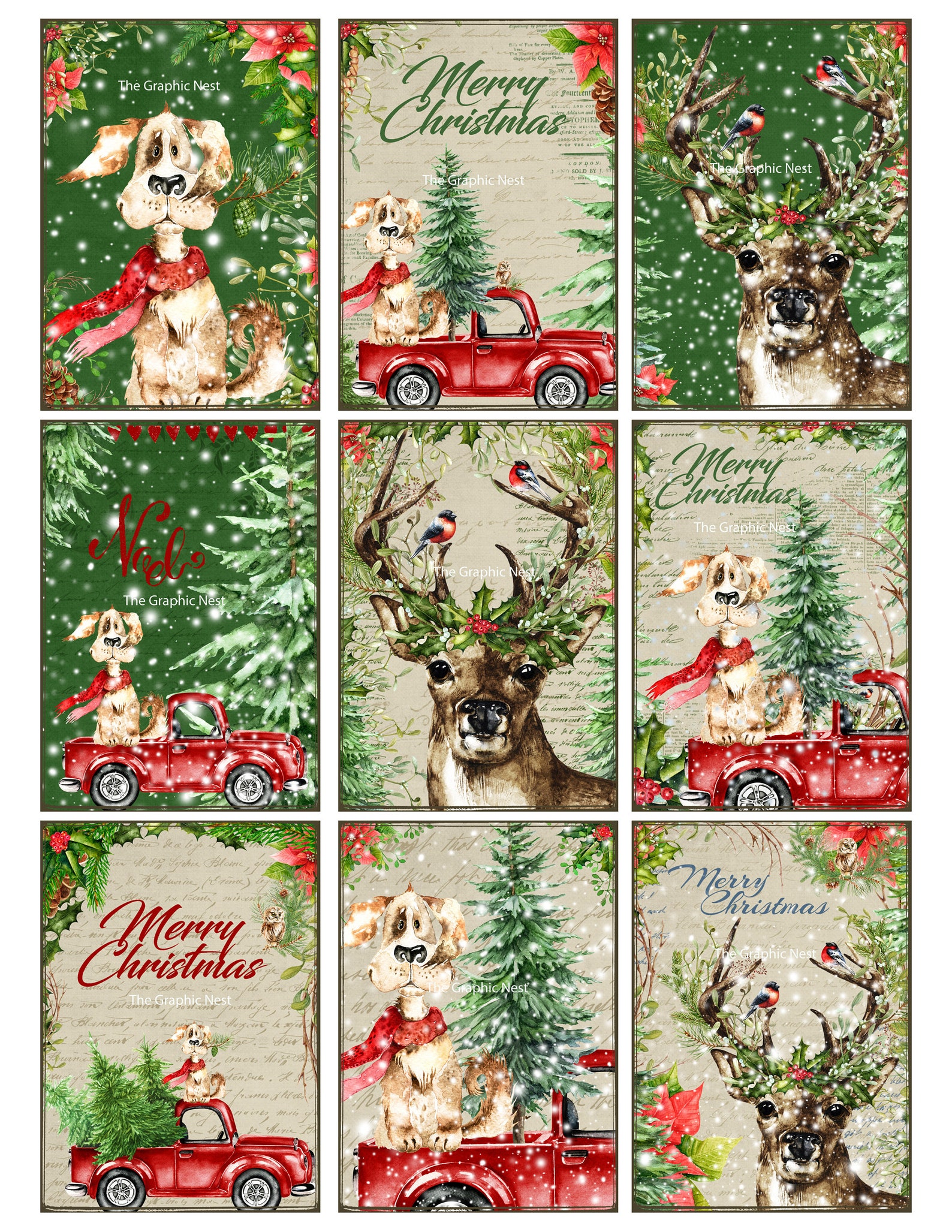 Christmas ATC Cards. Digital Download. - Etsy