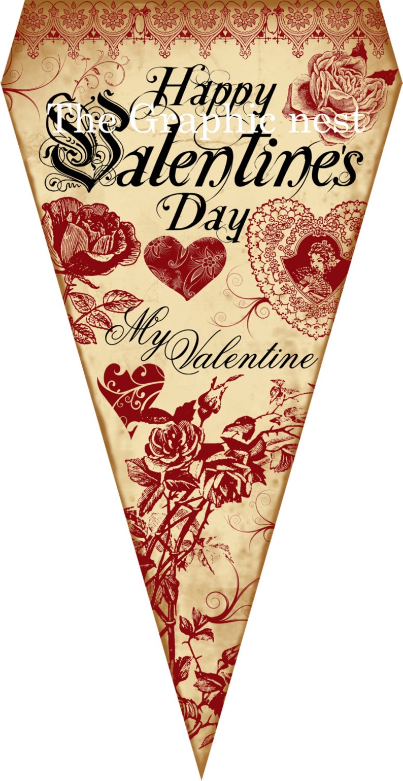 Vintage Valentine Flags Etsy