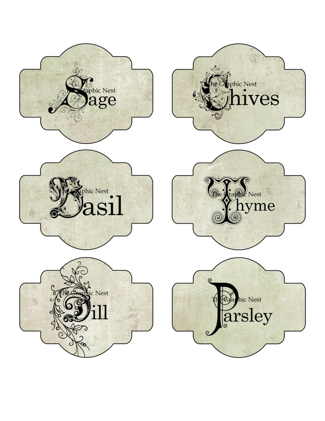 Herb Labels. Digital Download - Etsy