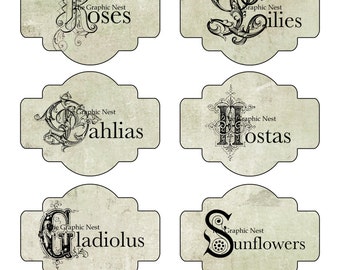Flower labels. Digital download