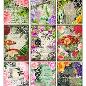 Flower ATC printable. Digital Download