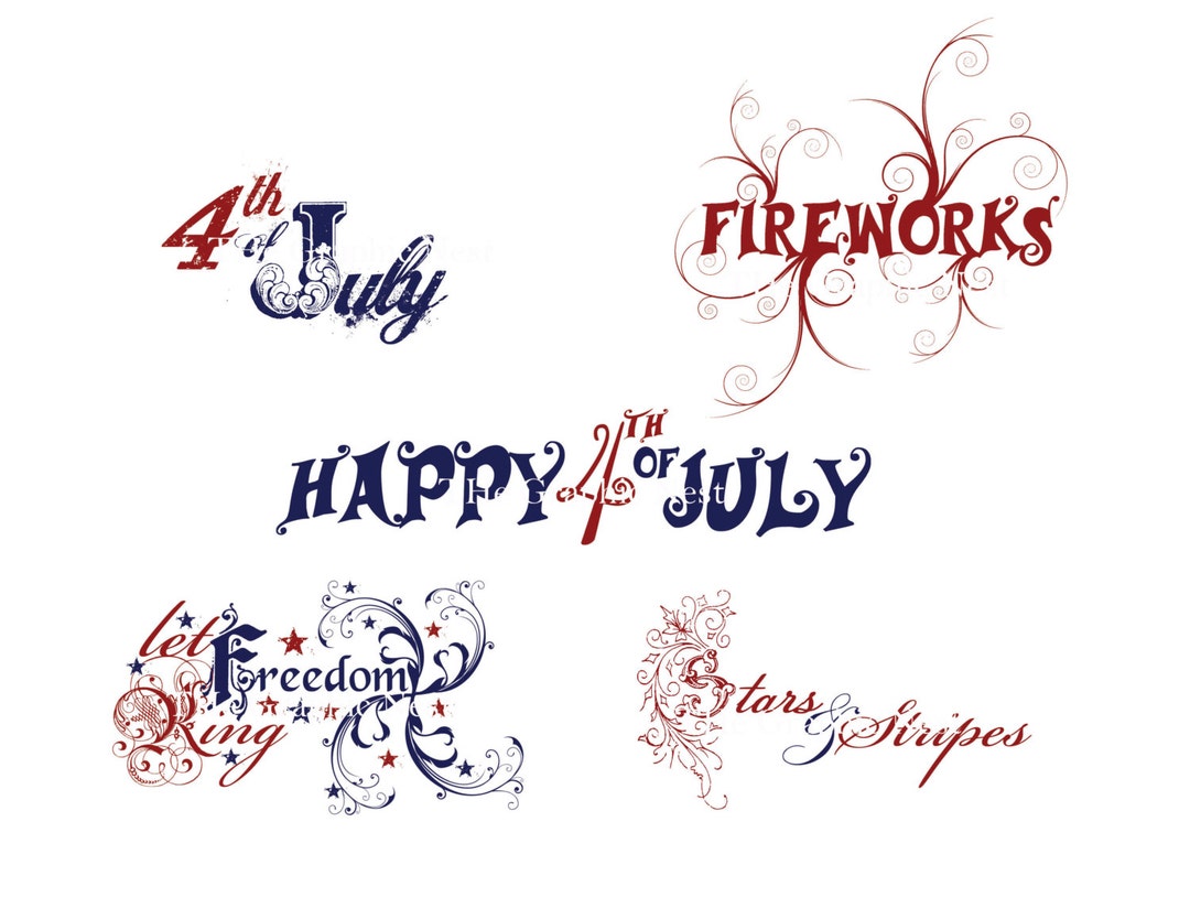 4th of July Word Art. Digital Files - Etsy