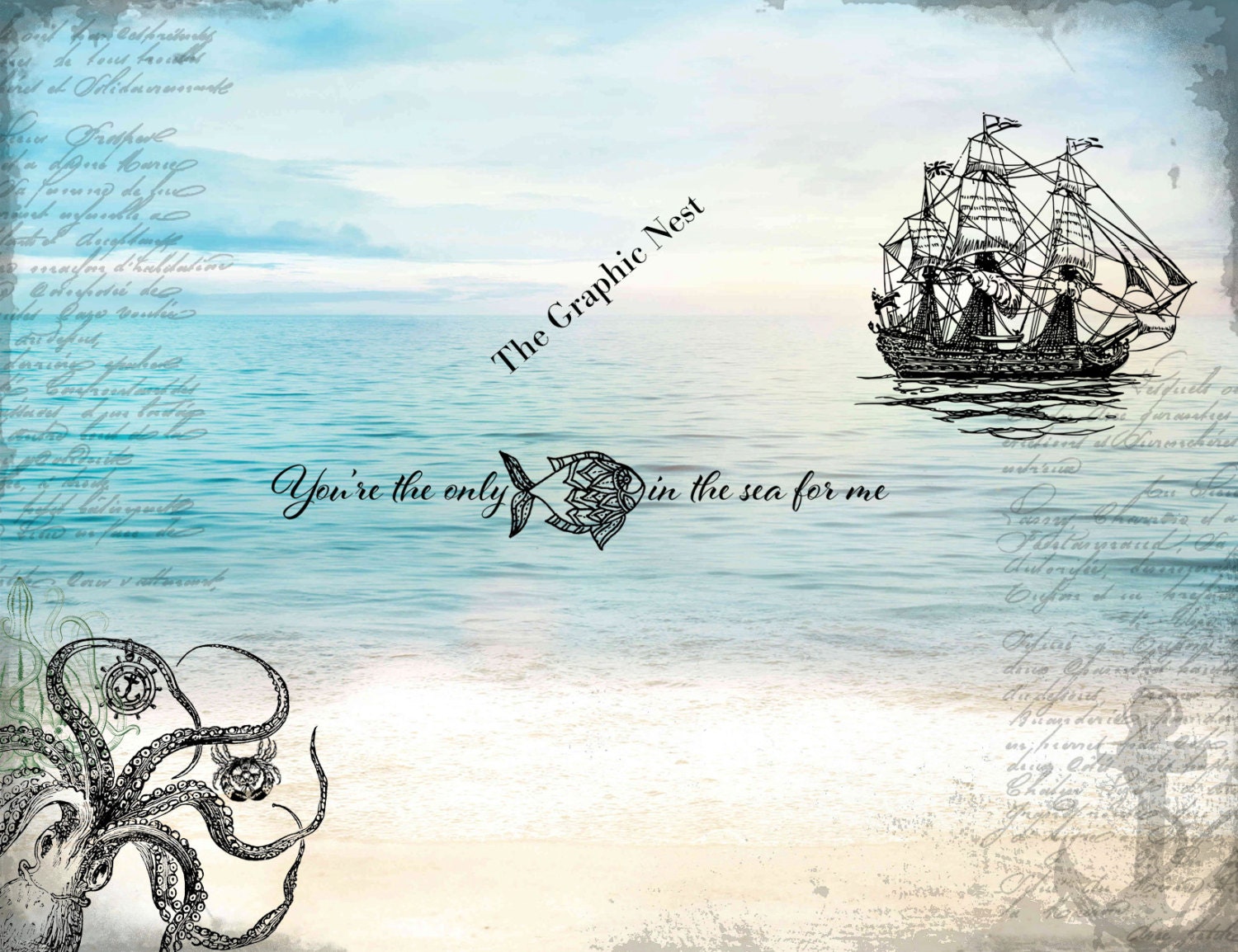 Graphic Beach Postcards. Digital Download - Etsy