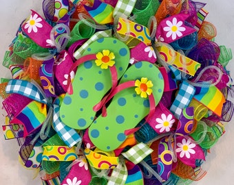 Summer Mesh Wreath Etsy