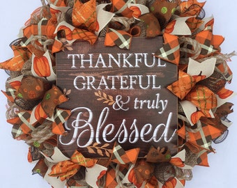 thanksgiving wreath etsy