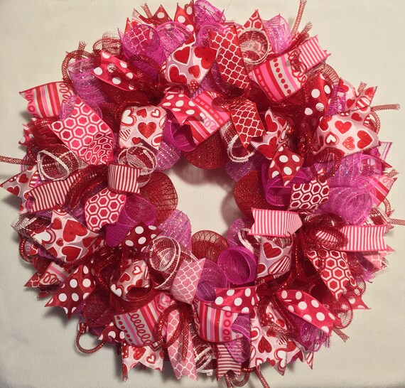 Valentine Wreath Valentine Wreaths Valentines Day Wreath Valentine Wreaths Valentine S Day Wreath Heart Wreath Red And Pink Valentine