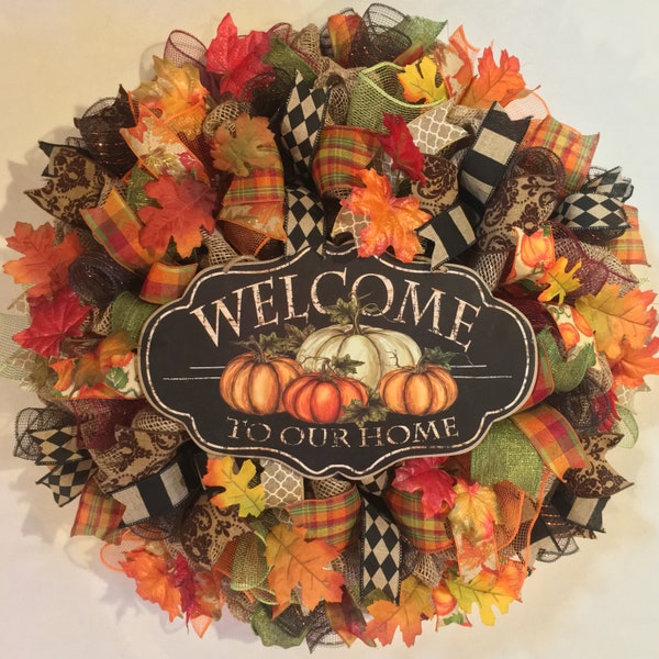 fall wreath, wreath, fall wreaths, wreaths, fall welcome wreath, burlap fall wreath, fall decor, harvest wreath, autumn wreath, fall wreath