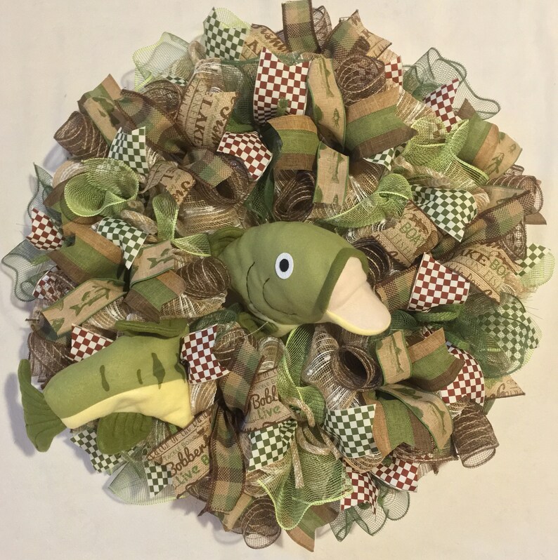 cabin decor Fishing wreath fishing wreaths fishing wreaths cabin cabin wreath lake house wreath fishing decor fisherman wreath