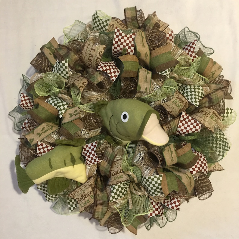 cabin decor Fishing wreath fishing wreaths fishing wreaths cabin cabin wreath lake house wreath fishing decor fisherman wreath