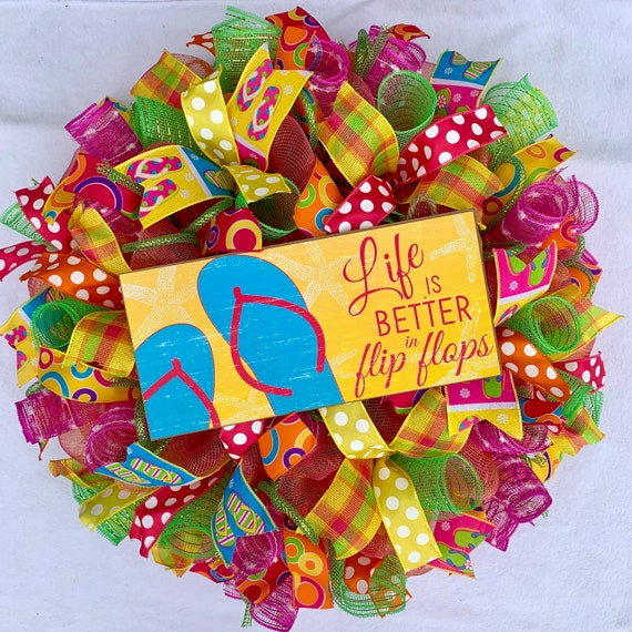 flip flop door wreath