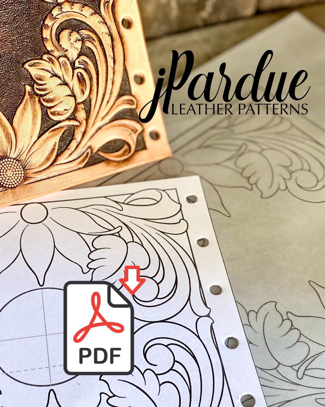 Bouquet Wrap Tooling Pattern Pdf, Western Floral Bridal Bouquet Tooling ...