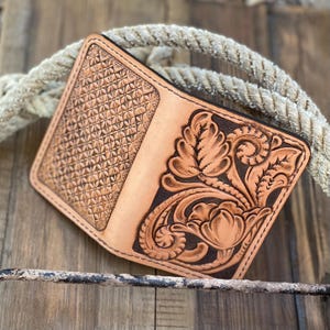 Cartera de cuero repujado para tarjetas, billetera minimalista