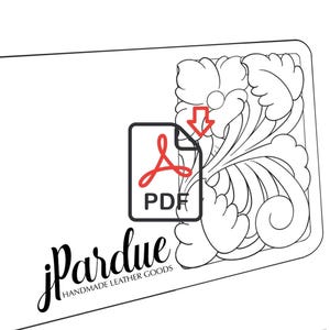 Patrón de herramientas florales para billetera de tarjetas, patrón de herramientas de cuero PDF, patrón de dibujo digital 3