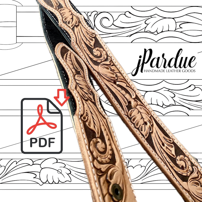 Leather Tooling Pattern Pdf for Belt, Western Floral Belt Tooling ...
