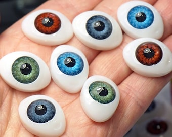 BIG Oval EYES For DOLLS Resin Eyeballs Flat Back Cabochons Dolls Accessories Diy Eyeballs Scrapbooking Embellishments Small Gift For Kids