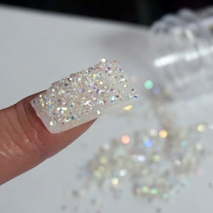 1000 AB PREMIUM CRYSTALS For Nails, Swarovski Crystals, Pixie Dust, Micro Zircon Nail Rhinestones, Crystals In Jar, Small gift For Mothers