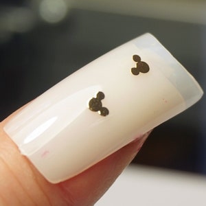 Mickey Mouse Nail Charms: Gold 3D Nail Art Stickers