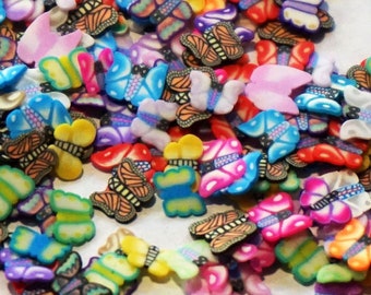 DIY BUTTERFLIES Fimo SLICES, 3D Nail Art Charms, 1000 Mini Butterflies In Gift Box, Slime Fillers, Gift For Her, Small Gift Idea For Kids