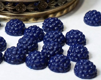 BLACKBERRY HALVES Flat Back CABOCHONS, Dollhouse Fruits, Decoden Blackberries, Small Gift In Box, Diy Gift For Kids