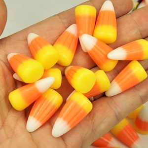 DIY CANDY CORN Cabochons, Halloween Craft Cabs, Dollhouse Candy Corn In Box, Thanksgiving Craft Resin Charms, Small Gift Idea For Kids