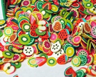Fimo Fruit Slices: 1000 Mini Polymer Clay Sprinkles, Slime & Nail Art Decor