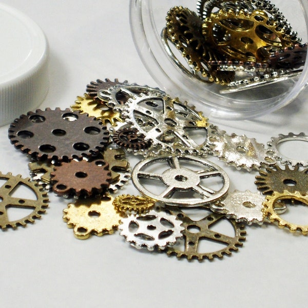 STEAMPUNK GEARS Lot Of 40, Small gift For Kids, Sprocket Gears For Craft