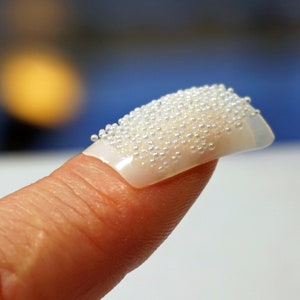 CAVIAR Glass CRYSTALS For 3D Nail Art, Small Gift Idea For Women, Pixie Glass Clear Crystals Microbeads, Wedding Nail Design, Bridal Nails