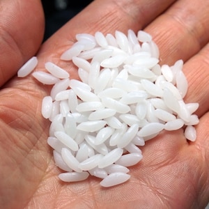 White Rice Grains Simulation For Dollhouse Decor - Lifelike Rice - Ready To Gift In Clear Plastic Jar - Food Props Ideas - Kids Small Gift