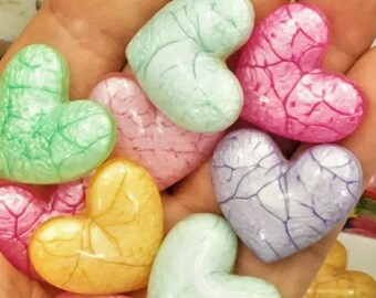 MARBLED HEARTS For CRAFT Assorted Neon Colors Flatback 3D Heart Cabochons Cell Phone Case Decor Decoden Charms Small Gift Idea For Kids MARBLED HEARTS For CRAFT Assorted Neon Colors Flatback 3D Heart Cabochons Cell Phone Case Decor Decoden Charms Small Gift Idea For Kids