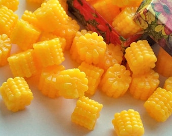 Soft Resin Corn Charms, DIY Jewelry Beads, Halloween Craft