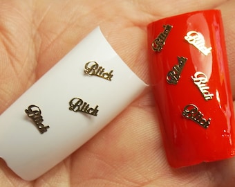 Gold Bitch Nail Charms, 3D Nail Art, Funny Gift (50pcs)