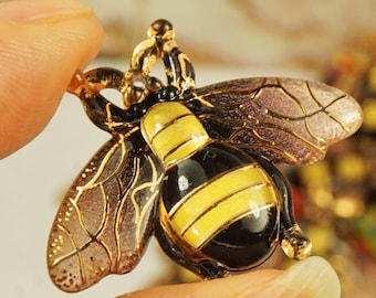 Resin Bee Charms, Bumblebee Flatback Cabochons, DIY Craft, 1.25" (10pcs)