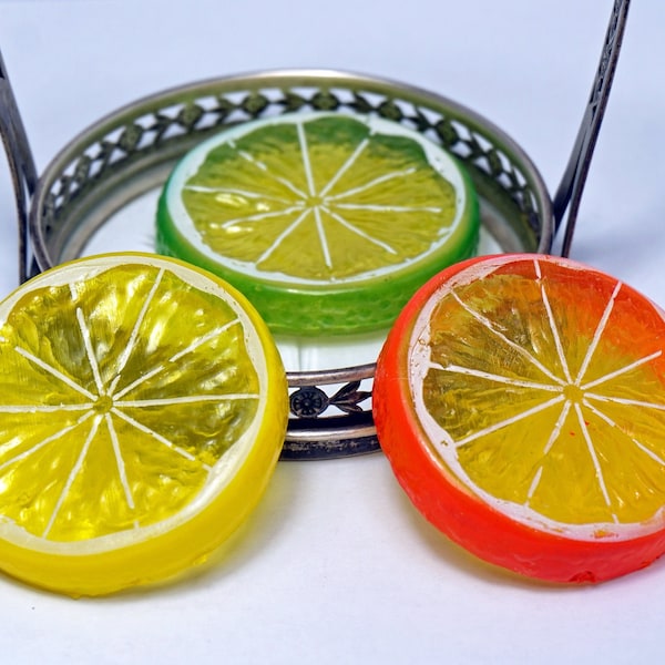 CITRUS FRUIT SLICES Resin Big Lemon Slice Lime Slice Orange Slice Kitchen Decor Small Gift For Mothers Fake Fruits Jewelry Craft Kid's Gift