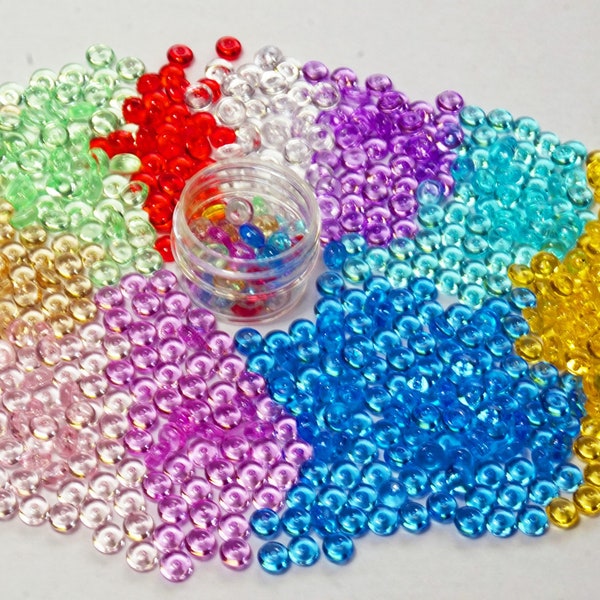 FISHBOWL BEADS For Slime, 11 Colors Beads, Fishbowl Beads For Craft, Clear Plastic Jar, Crunchy Slime Beads, Slime Container, Gift For Kids