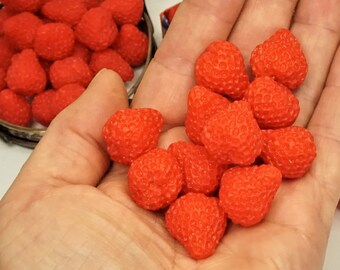 Mini Resin Strawberries, Dollhouse Food, Slime Topping, Gift for Kids