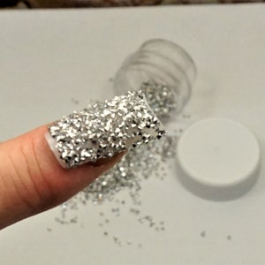 Silver PREMIUM CRYSTALS For NAILS Pixie Dust Micro Zircon Nail Rhinestones For Nail Art 1000 Crystals In Jar Holiday Small Gift For Her
