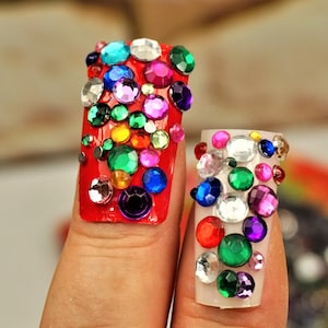 TINYSOME Multi Shapes Gems Nail Art Rhinestones Flat Back Gold Nail Gems  D1am0nd Stone 