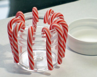 MINI CANDY CANES, 5 10 20 In 1/2 Oz Jar, Dollhouse Miniatures, Diy Resin Candy Canes, Scrapbooking Decoden Craft, Holiday Gift For Kids