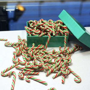 CHRISTMAS CANDY CANES For Craft, Resin Candy Canes, Dollhouse Food Miniatures, Ready To Gift For Kids, Small Gift In Box, Diy Candies