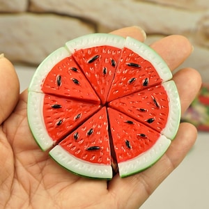 WATERMELON SLICES For CRAFT, Flatback Cabochons, Small Gift Idea For Kids, Red Watermelon Charms, Small Gift In Box, Decoding Diy Fruits