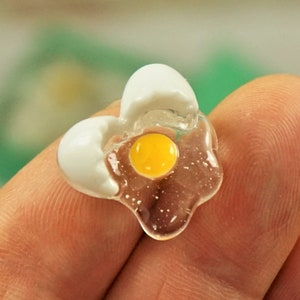 DOLLHOUSE EGGS MINIATURES, Fried Eggs Food Flat back Cabochons, Decoden Charms, Embellishment Craft, Diy Food Charms, Small Gift For kids