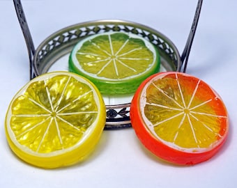 Resin Citrus Fruit Slices: Lemon, Lime, Orange, Kitchen Decor