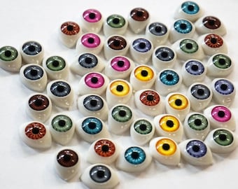 Oval Resin Doll Eyes, 16mm Flatback Cabochons, Craft Supplies