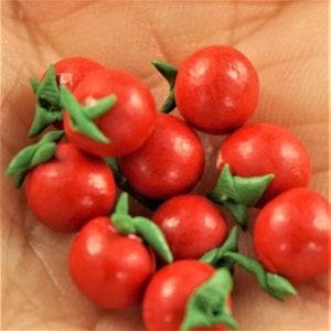 MINI RED TOMATOES Dollhouse Food, Scale 1:12, Small gift for kids