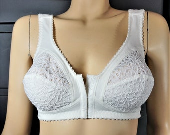 Retro ROBINS EGG Blue Soft BRA W Lace, Gentle Support, Front Closures, by  Leading Lady, 42 Dd 
