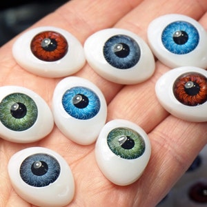 BIG EYES For CRAFT 1 4 Colors Oval Eyes For Dolls Flatback Resin Eyeballs Dolls Modeling Eyes Holiday Gift For Kids Small Gift Idea In Box image 1