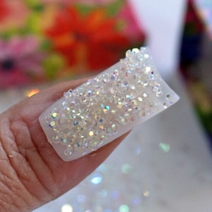 PREMIUM CRYSTALS DUST for Nails Crystal Pixie Dust Micro Zircon Nail  Rhinestones for Nail Art 1000 Crystals in Jar Small Gift Idea for Her 