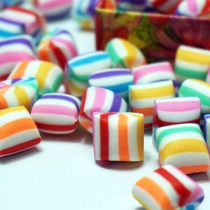 PEPPERMINT CANDIES PUFFS For Craft, Slime Fillers, Dollhouse Marshmallow Candies In Gift Box, Kawaii Mint Candy Pillows, Small Gift For Kids