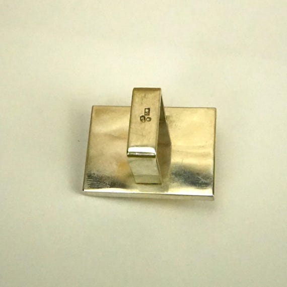 Massive Butterscotch Amber Ring | Modernist 925 S… - image 5