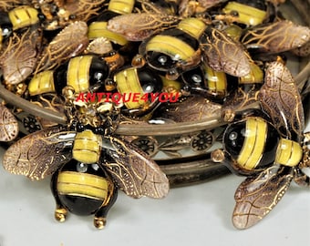Resin Bumble Bee Charms, Flat Back Cabochons, DIY Craft Supplies